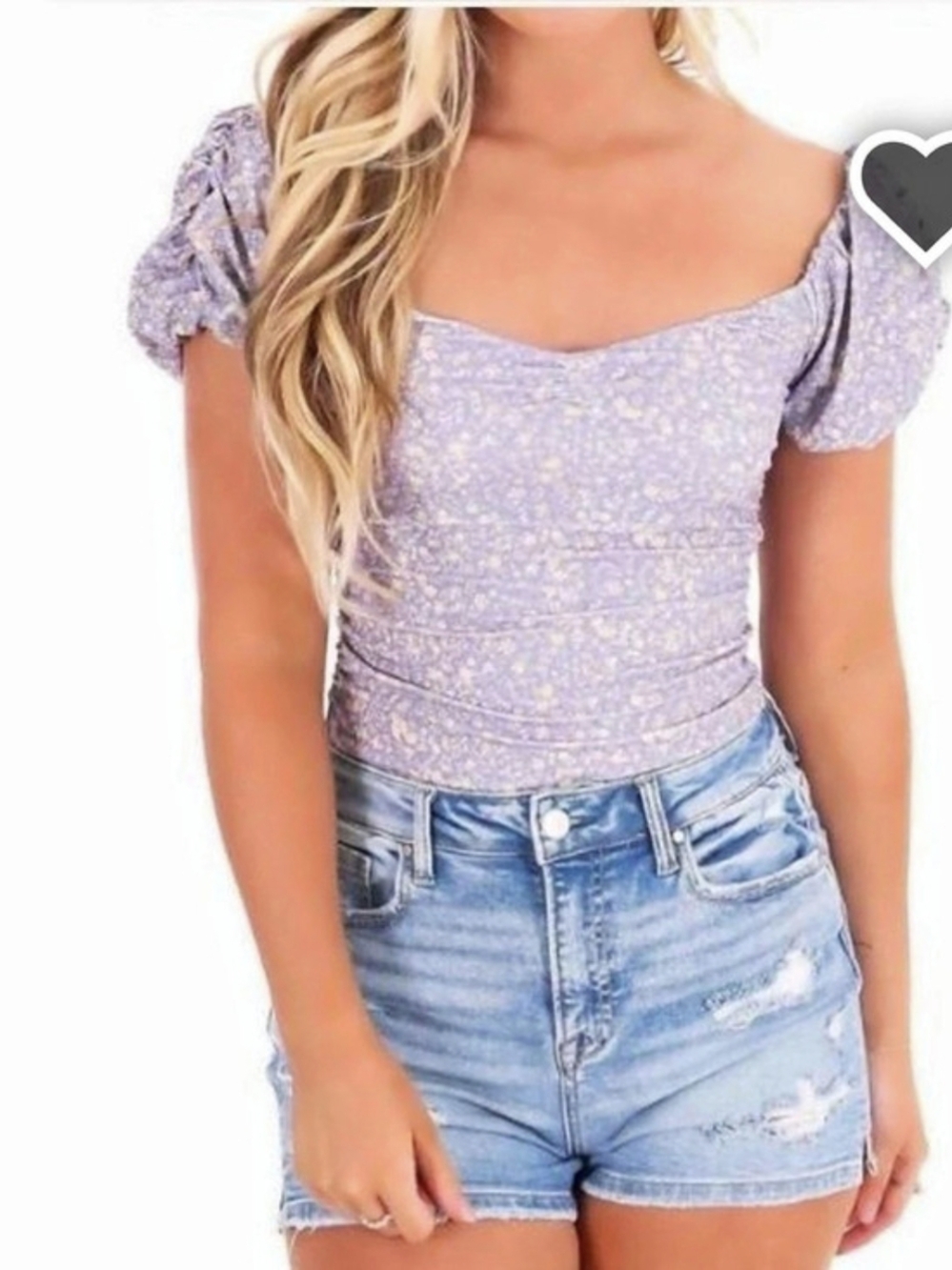 Intimately Free People Floral Puff Sleeve Bodysuit XL NWT
